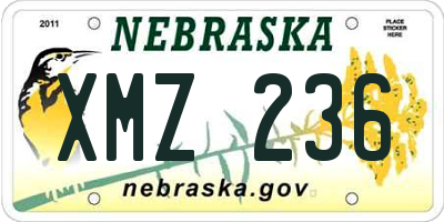NE license plate XMZ236