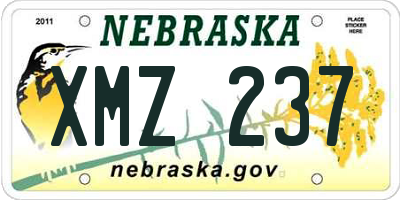 NE license plate XMZ237
