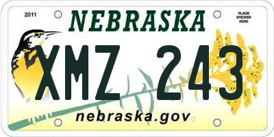 NE license plate XMZ243