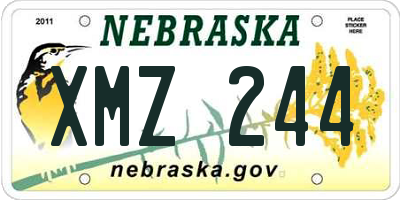 NE license plate XMZ244