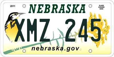 NE license plate XMZ245