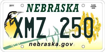 NE license plate XMZ250