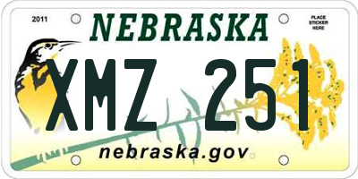 NE license plate XMZ251