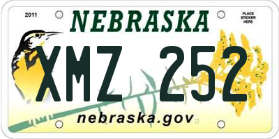 NE license plate XMZ252