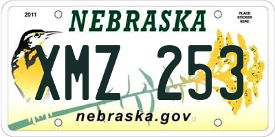 NE license plate XMZ253