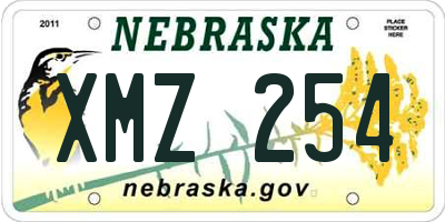 NE license plate XMZ254