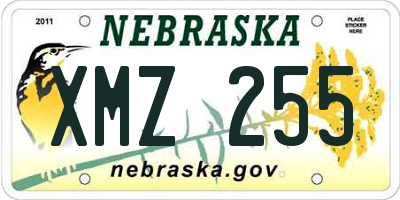 NE license plate XMZ255