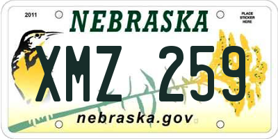 NE license plate XMZ259