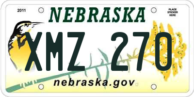 NE license plate XMZ270