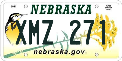 NE license plate XMZ271