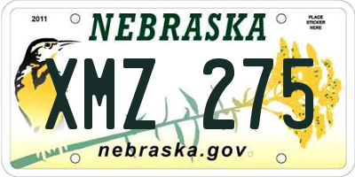 NE license plate XMZ275