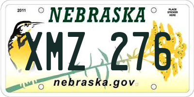 NE license plate XMZ276