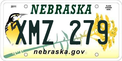 NE license plate XMZ279
