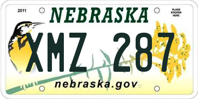 NE license plate XMZ287