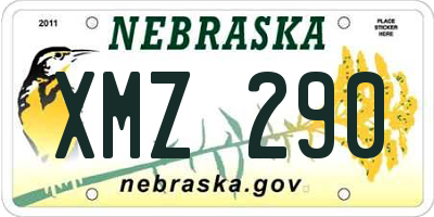 NE license plate XMZ290