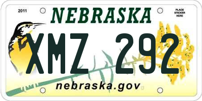 NE license plate XMZ292
