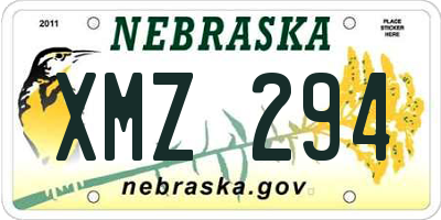 NE license plate XMZ294