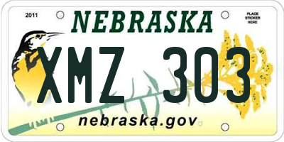 NE license plate XMZ303