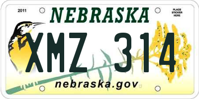 NE license plate XMZ314
