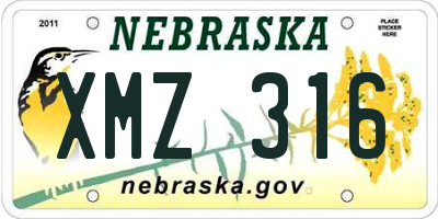 NE license plate XMZ316