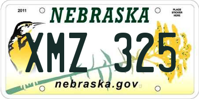 NE license plate XMZ325
