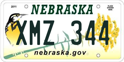 NE license plate XMZ344