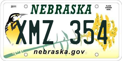 NE license plate XMZ354
