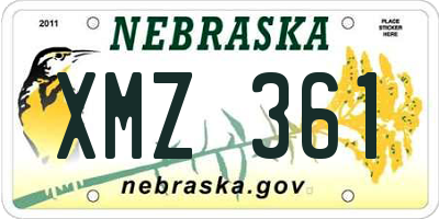NE license plate XMZ361