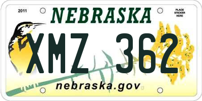 NE license plate XMZ362