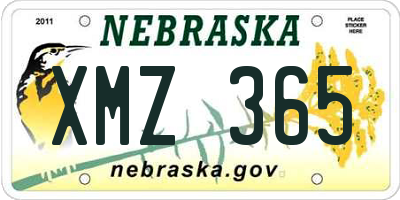 NE license plate XMZ365