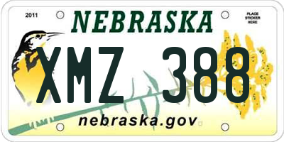 NE license plate XMZ388