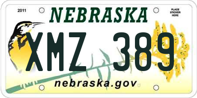 NE license plate XMZ389
