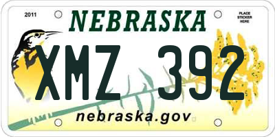 NE license plate XMZ392