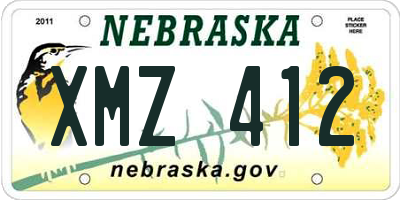 NE license plate XMZ412