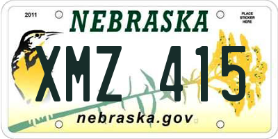 NE license plate XMZ415