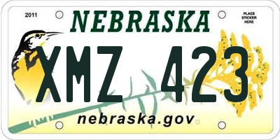 NE license plate XMZ423