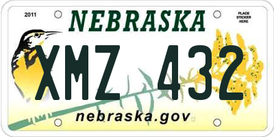 NE license plate XMZ432