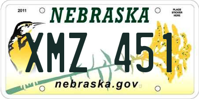 NE license plate XMZ451