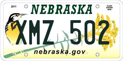NE license plate XMZ502