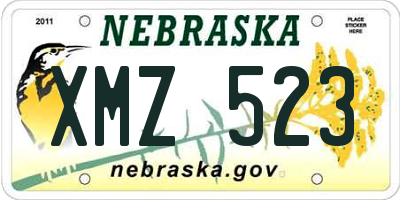 NE license plate XMZ523