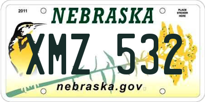 NE license plate XMZ532