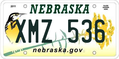 NE license plate XMZ536