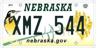 NE license plate XMZ544