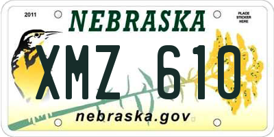NE license plate XMZ610