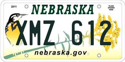 NE license plate XMZ612