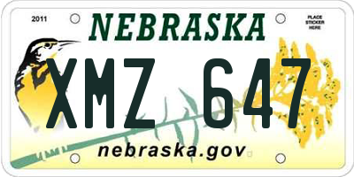 NE license plate XMZ647