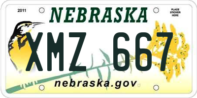 NE license plate XMZ667