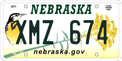 NE license plate XMZ674