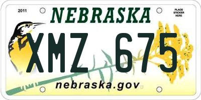 NE license plate XMZ675