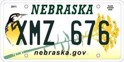 NE license plate XMZ676